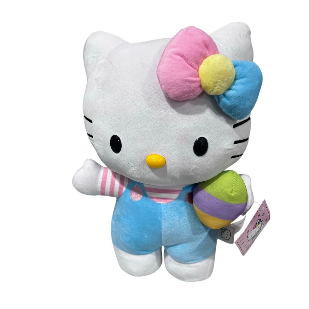 Hello Kitty Plush Stuffed Toy Pastel Outfit Easter Egg Sanrio New w/ Tag - Picture 4 of 6